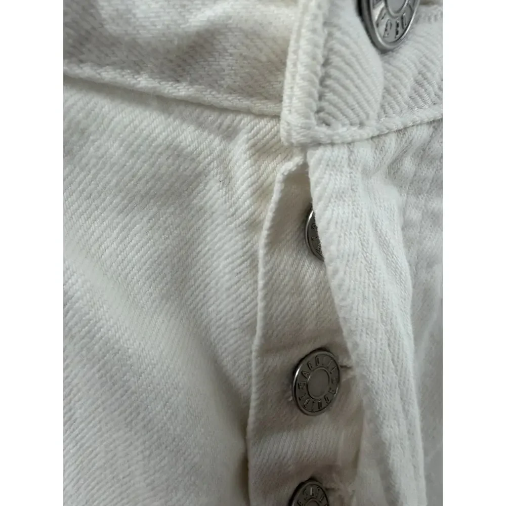 AGOLDE Women’s Parker Long Cotton Denim Shorts Anthropologie Size 31 White